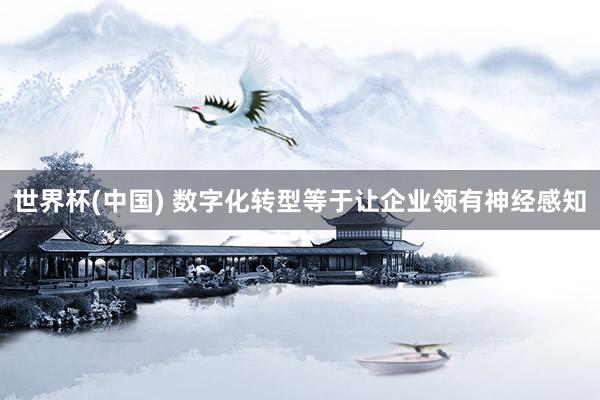 世界杯(中国) 数字化转型等于让企业领有神经感知