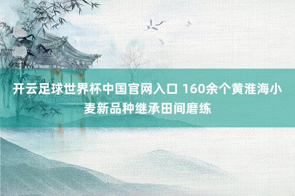 开云足球世界杯中国官网入口 160余个黄淮海小麦新品种继承田间磨练