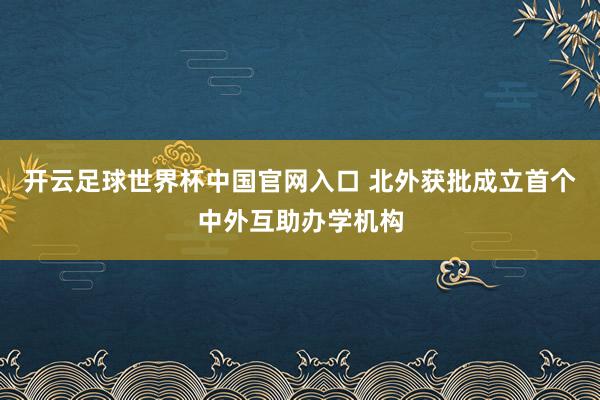 开云足球世界杯中国官网入口 北外获批成立首个中外互助办学机构