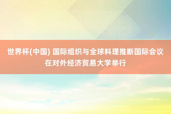 世界杯(中国) 国际组织与全球料理推断国际会议在对外经济贸易大学举行