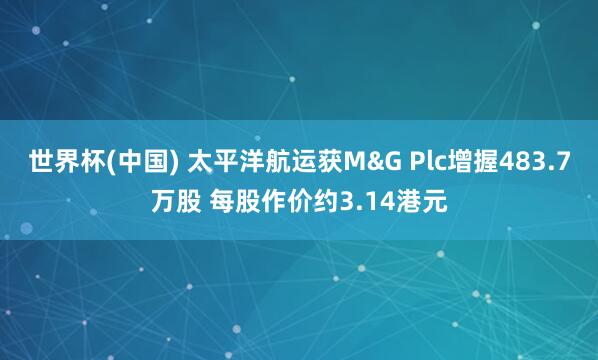 世界杯(中国) 太平洋航运获M&G Plc增握483.7万股 每股作价约3.14港元