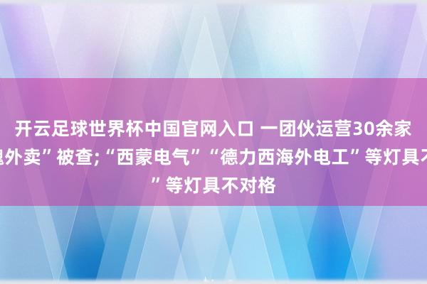 开云足球世界杯中国官网入口 一团伙运营30余家“阴魂外卖”被查;“西蒙电气”“德力西海外电工”等灯具不对格