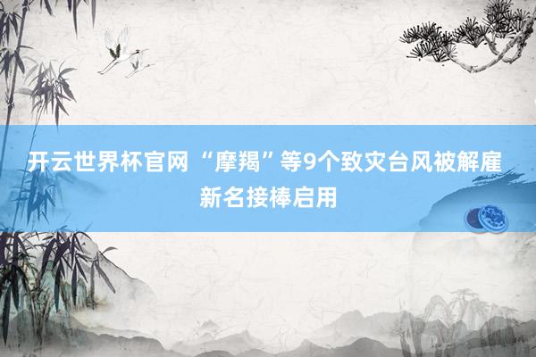 开云世界杯官网 “摩羯”等9个致灾台风被解雇 新名接棒启用
