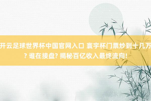 开云足球世界杯中国官网入口 寰宇杯门票炒到十几万? 谁在接盘? 揭秘百亿收入最终流向!