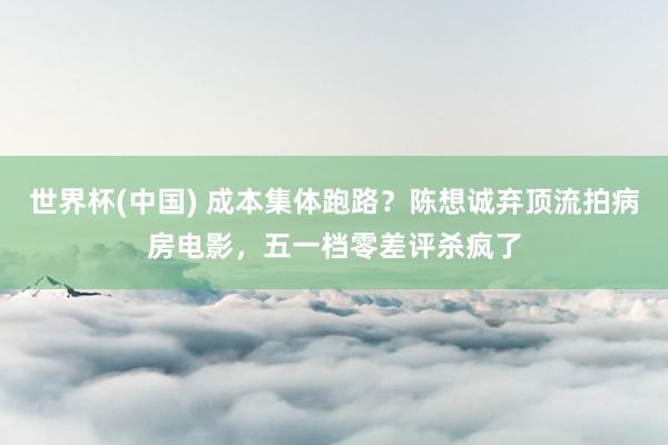 世界杯(中国) 成本集体跑路？陈想诚弃顶流拍病房电影，五一档零差评杀疯了