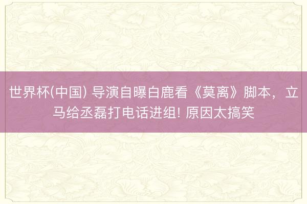 世界杯(中国) 导演自曝白鹿看《莫离》脚本，立马给丞磊打电话进组! 原因太搞笑