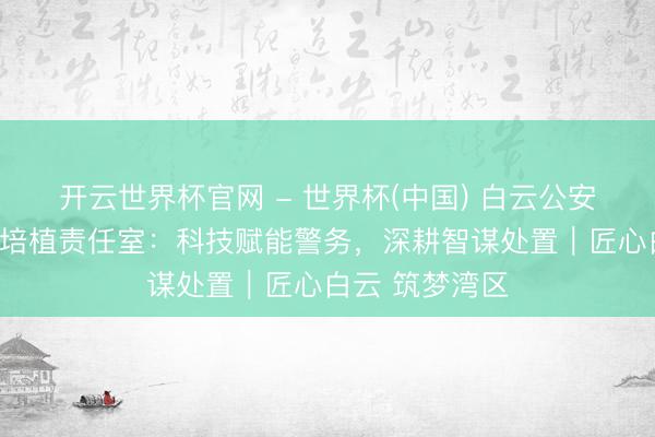 开云世界杯官网 - 世界杯(中国) 白云公安云安科技工匠培植责任室：科技赋能警务，深耕智谋处置｜匠心白云 筑梦湾区